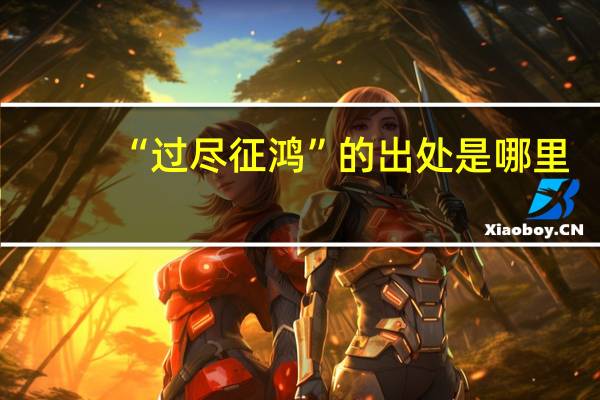 “过尽征鸿”的出处是哪里