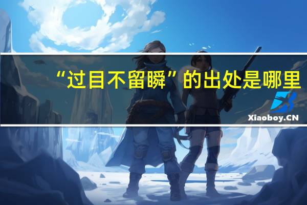 “过目不留瞬”的出处是哪里
