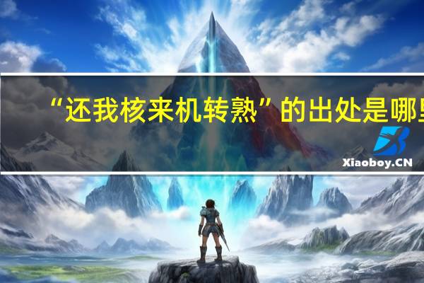 “还我核来机转熟”的出处是哪里