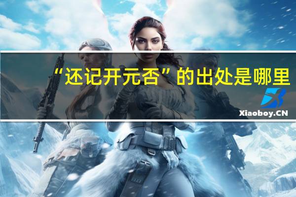 “还记开元否”的出处是哪里