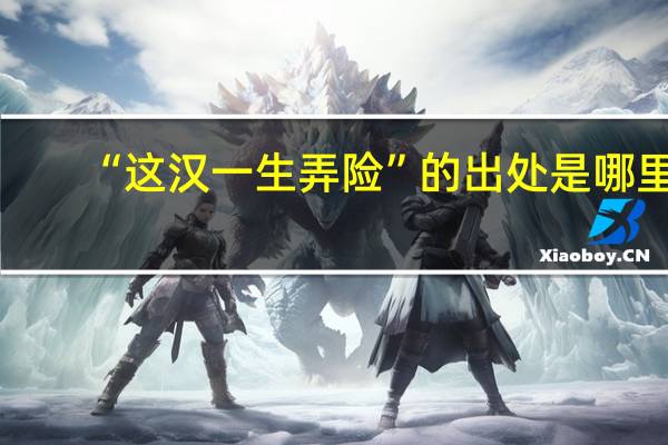 “这汉一生弄险”的出处是哪里