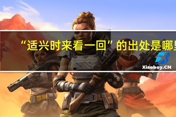 “适兴时来看一回”的出处是哪里