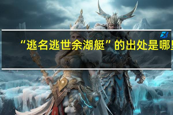 “逃名逃世余湖艇”的出处是哪里