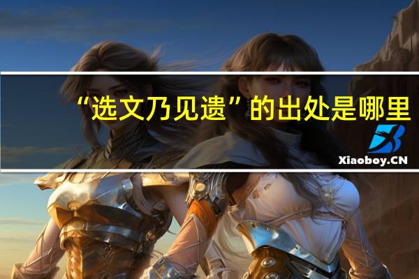“选文乃见遗”的出处是哪里