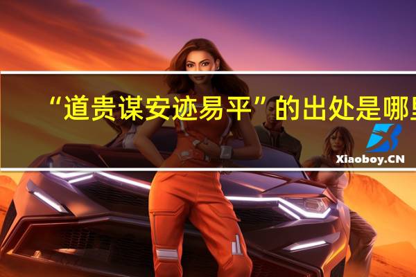 “道贵谋安迹易平”的出处是哪里