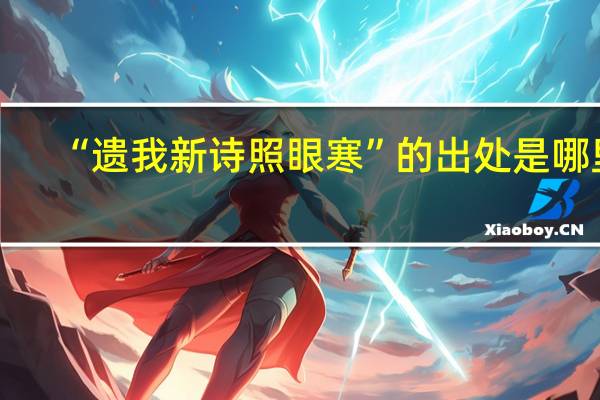 “遗我新诗照眼寒”的出处是哪里