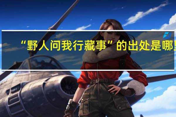 “野人问我行藏事”的出处是哪里