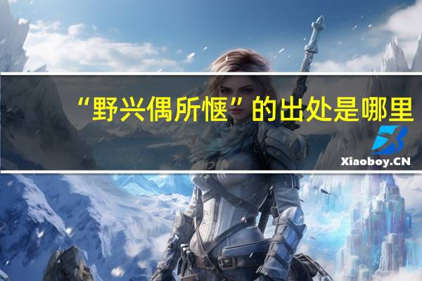 “野兴偶所惬”的出处是哪里
