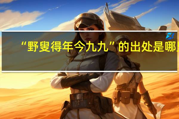 “野叟得年今九九”的出处是哪里