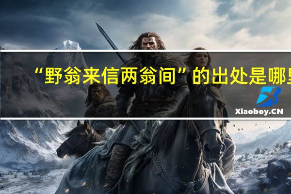 “野翁来信两翁间”的出处是哪里