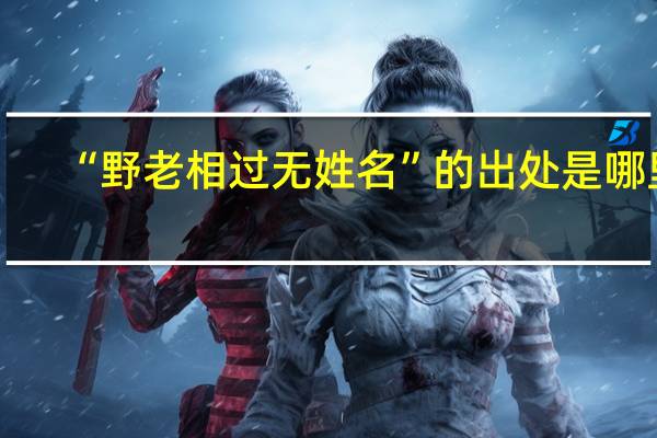 “野老相过无姓名”的出处是哪里