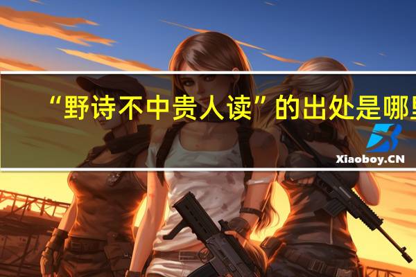 “野诗不中贵人读”的出处是哪里
