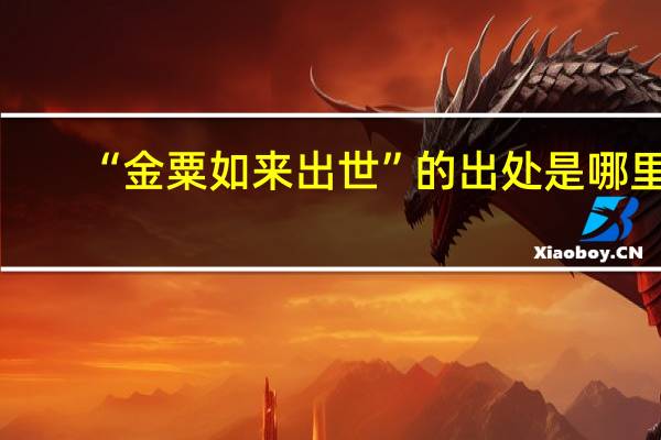 “金粟如来出世”的出处是哪里
