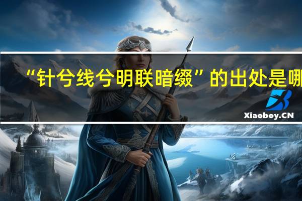“针兮线兮明联暗缀”的出处是哪里