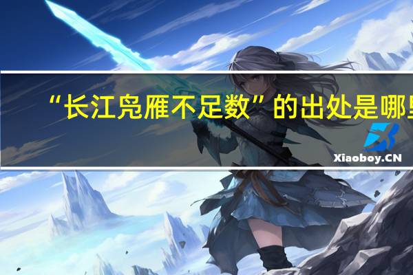 “长江凫雁不足数”的出处是哪里