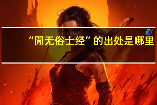 “閒无俗士经”的出处是哪里