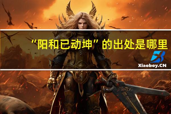 “阳和已动坤”的出处是哪里