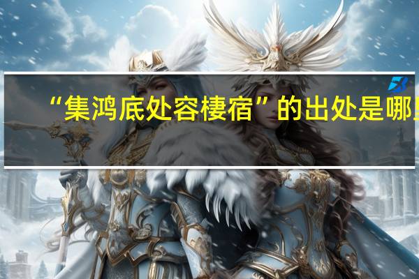 “集鸿底处容棲宿”的出处是哪里