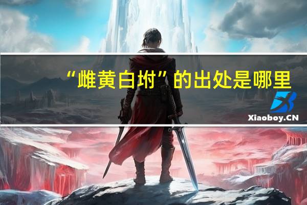“雌黄白坿”的出处是哪里