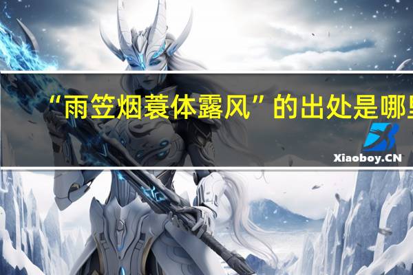 “雨笠烟蓑体露风”的出处是哪里