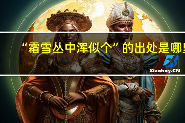 “霜雪丛中浑似个”的出处是哪里