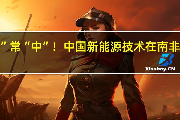 “非”常“中”！中国新能源技术在南非大放光彩