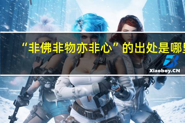 “非佛非物亦非心”的出处是哪里