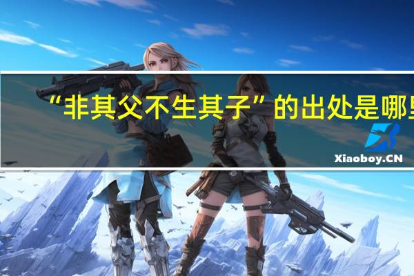 “非其父不生其子”的出处是哪里