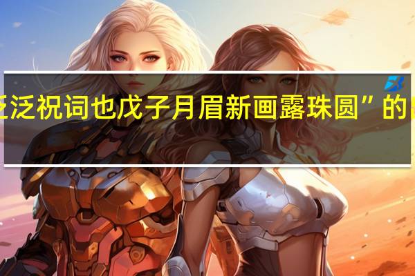“非泛泛祝词也戊子月眉新画露珠圆”的出处是哪里