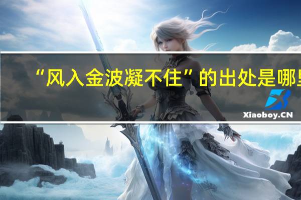 “风入金波凝不住”的出处是哪里