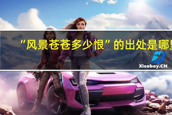 “风景苍苍多少恨”的出处是哪里