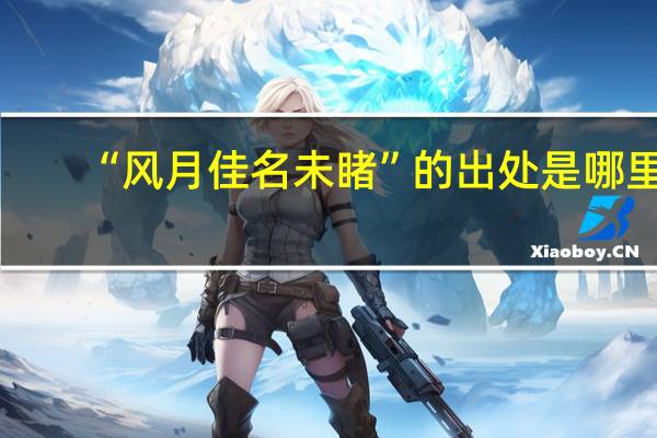 “风月佳名未睹”的出处是哪里