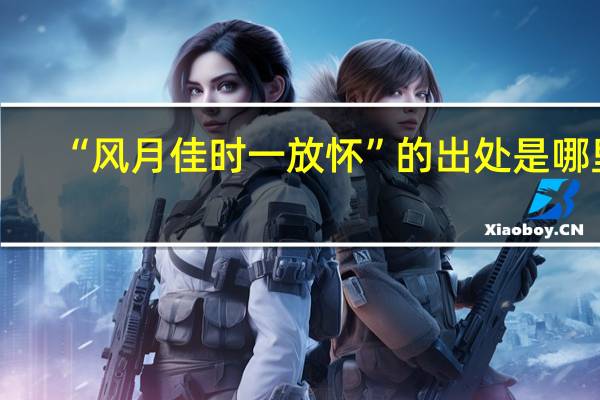 “风月佳时一放怀”的出处是哪里