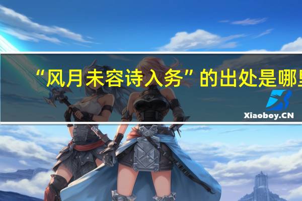 “风月未容诗入务”的出处是哪里