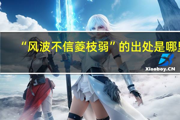 “风波不信菱枝弱”的出处是哪里