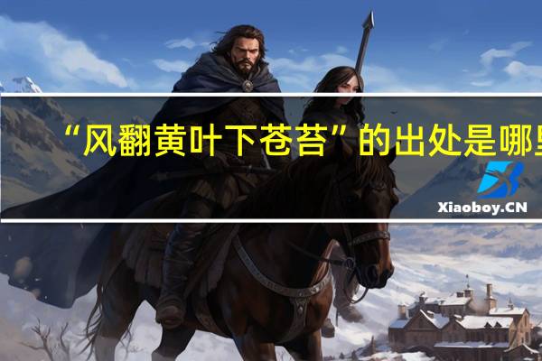 “风翻黄叶下苍苔”的出处是哪里