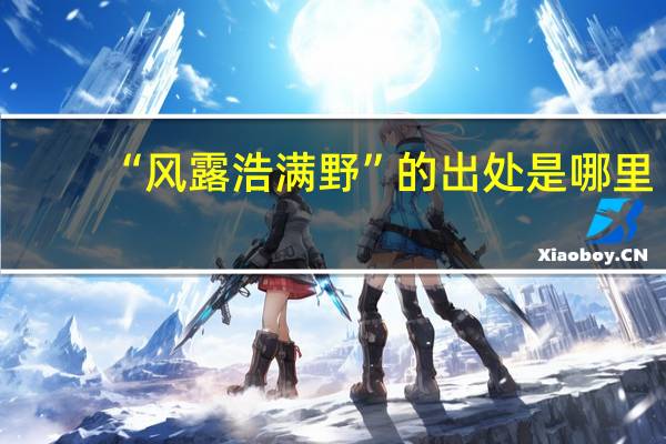 “风露浩满野”的出处是哪里