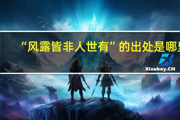 “风露皆非人世有”的出处是哪里