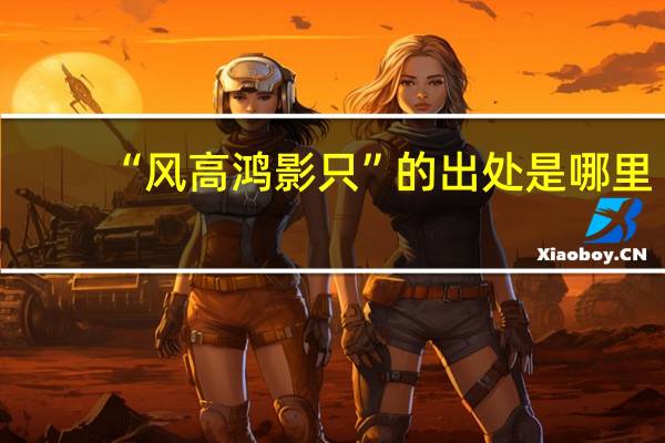 “风高鸿影只”的出处是哪里