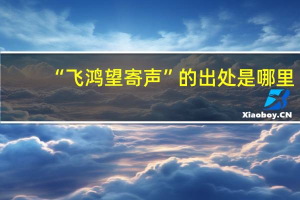 “飞鸿望寄声”的出处是哪里
