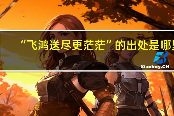 “飞鸿送尽更茫茫”的出处是哪里