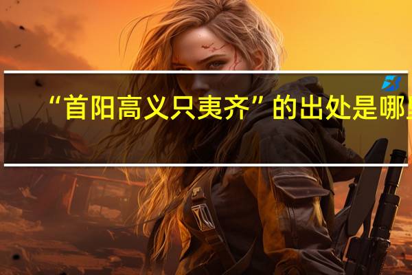 “首阳高义只夷齐”的出处是哪里