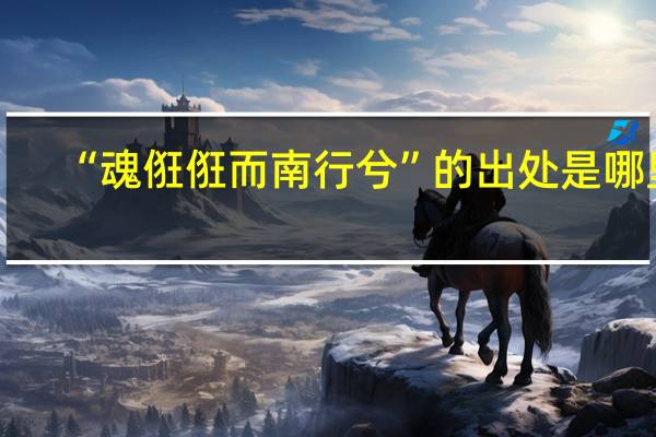 “魂俇俇而南行兮”的出处是哪里