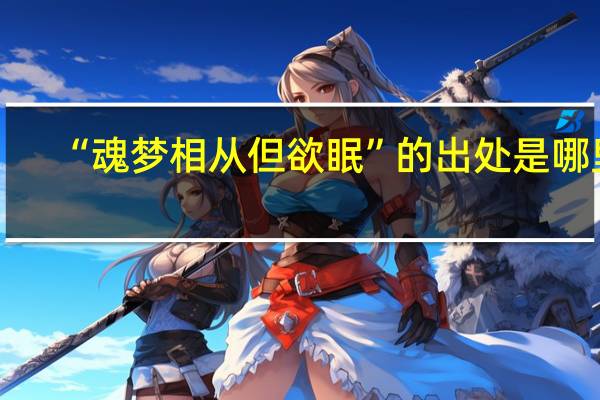 “魂梦相从但欲眠”的出处是哪里