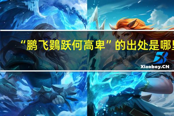 “鹏飞鷃跃何高卑”的出处是哪里