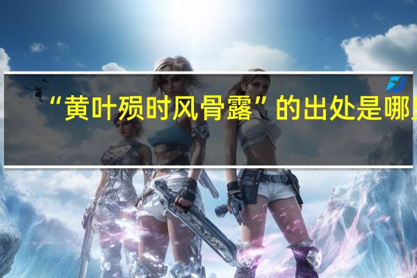 “黄叶殒时风骨露”的出处是哪里