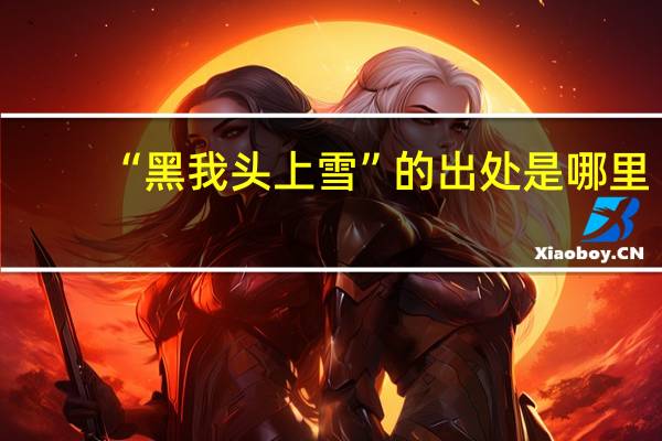 “黑我头上雪”的出处是哪里