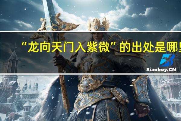 “龙向天门入紫微”的出处是哪里