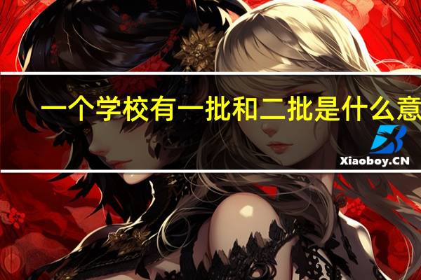 一个学校有一批和二批是什么意思