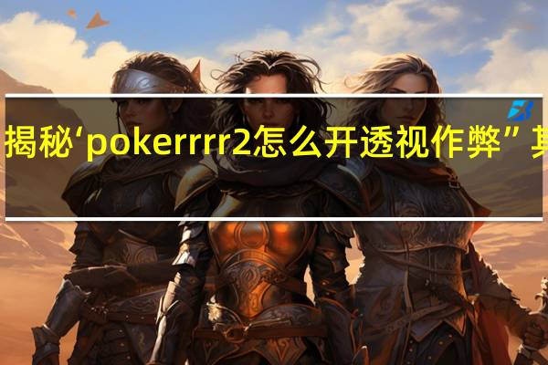一分钟揭秘‘pokerrrr2怎么开透视作弊”其实真的有挂